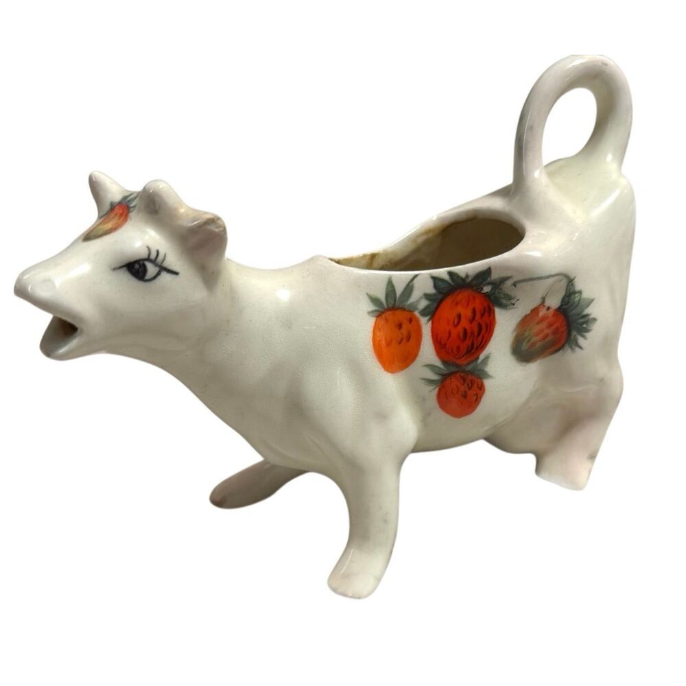 Vintage porcelain Strawberry Cow Creamer - Picture 15 of 16